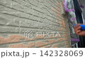 Exterior wall two-color painting work 142328069