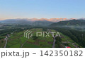 A beautiful summer morning in Hakuba, Nagano Prefecture (aerial photography by drone) 142350182
