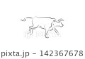 The Ox. Cartoon character. Cute hand drawn footage with bull. Running animal in outline style. Doodle nature concept. Monochrome clip-art. Animation with white background 142367678