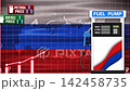 High petrol prices operate against a national map. The economy experiences a sharp upward price trajectory. 142458735