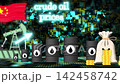 The rising crude oil prices in China are visualized with barrels of fuel and financial charts. This motion graphic highlights market trends and economic growth. 142458742