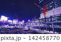 A redevelopment construction site in Shibuya, Tokyo, and the Yamanote Line. 142458770