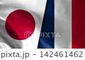 Japan vs France Waving Flags Cloth Motion Graphics 142461462