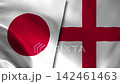 Japan vs England Flags Waving Fabric Motion Graphics 142461463