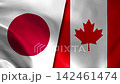 Japan vs Canada Flag Waving Cloth Motion Background 142461474