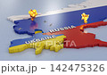 Drone strikes on Russian territory map 3D illustration concept 142475326