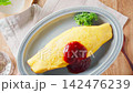 Simple omelet rice with ketchup Simple omelet rice with ketchup 142476239