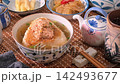 grilled rice ball ochazuke with kombu and salmon  142493677