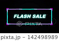 Vibrant, glowing neon sign advertising 'Flash Sale' perfect for e-commerce promotions and discounts. 142498989