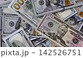 cash money american dollar banknotes background, Income, winner and Business concept, table full of money. High quality 4k footage 142526751