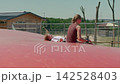 Children are fighting on the trampoline brother and sister relationship conflict 142528403
