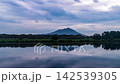 Mount Tsukuba reflected on the surface of the water at Mochijima Floodplain in Ibaraki Prefecture in early autumn. (Title changed: Timelapse) 142539305