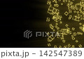 黄金のワイヤーフレームBOXが浮遊 ゴッドレイ演出 左側テキストスペース付きループ 142547389