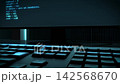 3D animation of a keyboard and PC monitor automatically typing, displaying fictional code. 142568670