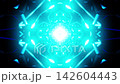 Cyan kaleidoscopic tunnel with neon shards and pulsing central glow 142604443
