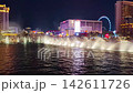 Bellagio Fountain Finale Glows Blue Against Las Vegas Skyline 142611726