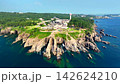 福井県・東尋坊を空撮した柱状節理の絶景と日本海 142624210
