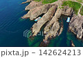 福井県・東尋坊を空撮した柱状節理の絶景と日本海 142624213