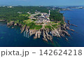 福井県・東尋坊を空撮した柱状節理の絶景と日本海 142624218