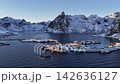 Aerial view of hamnoy village during winter in lofoten islands, Norway 142636127