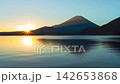 A time-lapse video of Mt. Fuji and the sunrise viewed from Lake Motosu in Minobu Town, Yamanashi Prefecture. 142653868