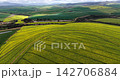 Drone aerial footage of rolling yellow canola fields in full bloom across the Western Cape, South Africa. A peaceful countryside scene celebrating seasonal farming and natural colour. 142706884