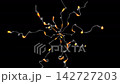 Fire Balls Moving on Light Streaks 142727203