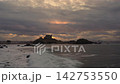 Sunset view of Kabushima Island, a breeding ground for black-tailed gulls (a natural monument) in Aomori Prefecture, Hachinohe City. 142753550