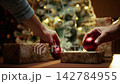 Christmas Present Box Under Warm Light 142784955