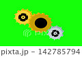 Gears Rotating Mechanism on Green Screen Background 142785794