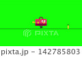 Briefcase Character Animation Jumping over Obstacles on Green Screen 142785803