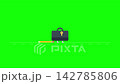 Briefcase with Pencil Animation on Green Background 142785806