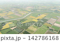 從飛機上看到的北海道廣闊的土地和壯麗的自然風光。 142786168