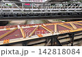 Steel Bridge Truss pipeline Structure over Urban River Canal 142818084