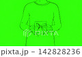 Frame-by-frame animation of gift giving. 3 types of animation. The contour of a girl with a gift, color shaping and for chroma key with a green background. High quality FullHD footage 142828236