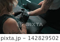 Tattoo Artist Preparing Clients Arm 142829502