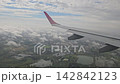 Ezeiza, Argentina - April 20, 2026: View from a passenger aircraft descending above wetlands, fields and suburban neighborhoods near Buenos Aires in South America. 142842123