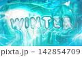 抽象的冬季意象和英文單字“winter” 142854709