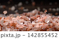 Himalayan pink salt in a super slow motion, natural mineral seasoning for healthy cooking and spa concepts. Super slow motion 1500 fps. 142855452