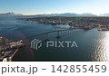 Tromso, Norway aerial footage. Tromso is considered the northernmost city in the world with a population above 50000. 142855459
