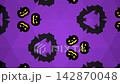 A looping background video featuring a fantastical kaleidoscope pattern of Halloween bats and pumpkins. 142870048