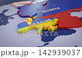 Drone strikes on Ukraine territory map 3D illustration concept 142939037