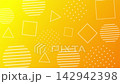 A background video featuring a rotating Memphis geometric pattern in a vivid orange gradient. 142942398