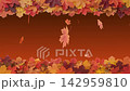 Animated autumn video background with central copy space for custom text, featuring glowing light and falling seasonal leaves. 142959810