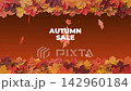 Animated autumn sale promotional video featuring "AUTUMN SALE" text surrounded by vibrant falling seasonal foliage. 142960184