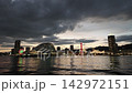Kobe Meriken Park at dusk, illuminated with lights. 142972151