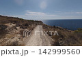 Walking along the Costa Blanca coastline near Benidorm with clear views of the sea and landscape 142999560