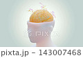 Brain working that shows creative work. Use multiple pastel colors for interest. with green background for use in medical or scientific content. Minimal idea concept, 3D Render. 143007468