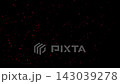 Red light particles spread across a black background 143039278