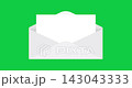 long DL envelope opening on green to reveal blank paper sheet for custom message text. Perfect for e-mail marketing, corporate business newsletters, invitations and message templates. 4K animation 143043333
